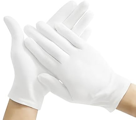White Gloves, 2 Pairs 100% Cotton Gloves for Eczema, White Cotton Eczema Gloves for Men and Women Dry Hands, Moisturizing Gloves Eczema for Dry Sensitive Irritated Skin Spa Therapy Secure