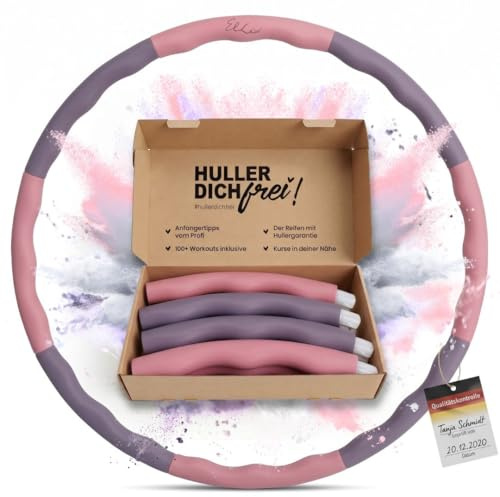 Elli Hoop® M - DAS ORIGINAL - Hula Hoop Reifen, Gymnastikreifen zum Abnehmen, Fitness für Erwachsene. Anfänger & Fortgeschrittene geeignet [104cm, 1,3kg, Rose-Flieder]