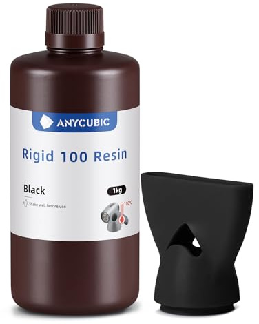 ANYCUBIC Rigid 100 Resin, Starres temperaturbeständiges Harz, Widerstehen hohen Temperaturen von 100 ohne Verformung, Schwarz 1000g