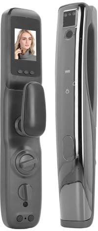 Serratura per Porta D'ingresso Senza Chiave, Serratura Intelligente con Fotocamera, Serratura per Porta con Riconoscimento Facciale 3D Intelligente APP Controllo Remoto Impronta