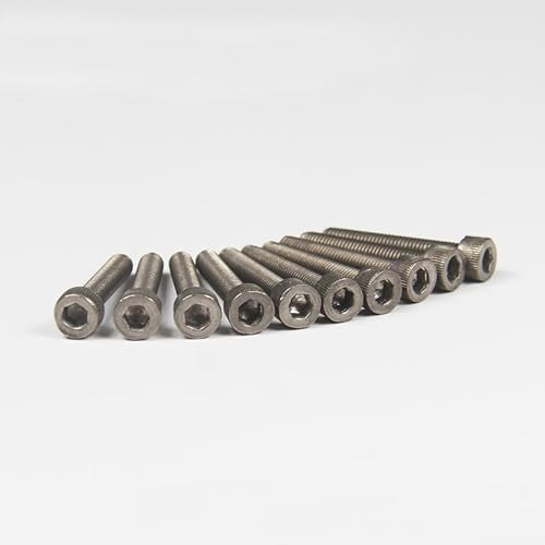 M2.5 TA2 Titanium Screw Allen Stigma Knurled Head Bolt Hex Socket Column Cap Hexagon Screws (4mm-20mm Length) - (Size: M2.5x4mm (3Pcs))
