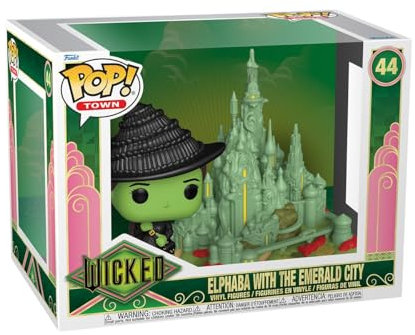 Funko Pop! Town: Wicked - Elphaba w/Emerald City - Vinyl-Sammelfigur - Geschenkidee - Offizielle Handelswaren - Spielzeug Für Kinder und Erwachsene - Movies Fans - Modellfigur Für Sammler
