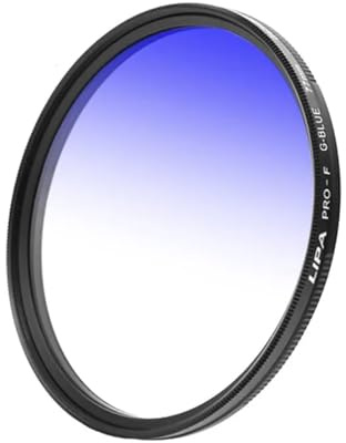 Gradient Blue Round Lens Set for SLR Cameras - Color Gradient Effect Filter for Stunning Sunset Photography(Gradient Blue 77mm)