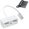 Telephone Rj11 Double Adapter, Rj11 One Male Plug to 2 Female, Bt Telephone Splitters, White One Bt Plug to Two Bt Sockets Splitter for Fax, Landline, Telephone Equipment, Modem