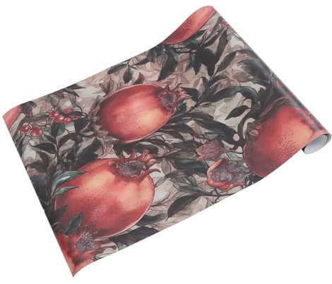 DECHOUS Fensteraufkleber Statisch Für Glasfenster Glastüraufkleber Dekorativ Mit Granatapfel Und Blättermuster Sichtschutzfolie Für Zuhause Schlafzimmer Wohnzimmer Küche Badezimmer