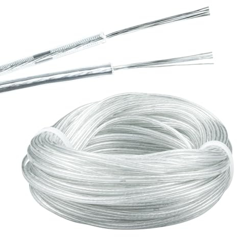 URCIANOW Câble transparent à 2 conducteurs de 15 m 28 AWG 0,7 A faible courant très transparent en PVC isolé sans gaine souple et durable adapté pour les petits projets électroniques de bricolage