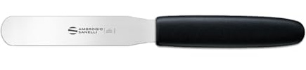 Ambrogio Sanelli - Linea Supra - Spatola di precisione retta cm 12 in Acciaio Inox di alta qualità e Manico Ergonomico in SEBS, Attrezzatura Professionale per Chef, Pasticcieri e Panificatori.