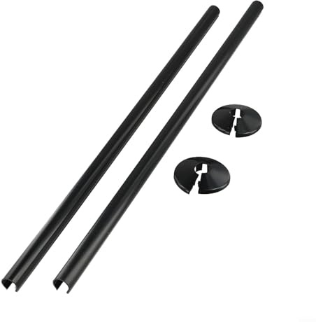 Lot de 2 cache-tuyaux de radiateur et 2 colliers de tuyau, cache-tuyaux de radiateur pour tuyau de radiateur pour une esthétique élégante (noir)