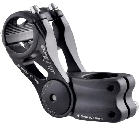 Azarxis Fahrrad Vorbau 25.4 31.8mm Einstellbar 85° - 90 110 145mm Aluminium Lenkervorbau für Rennrad, BMX, MTB (Schwarz - 31.8 x 90mm)