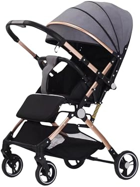 DAESOL PROFESSIONAL Stroller Pushchair for Toddlers & Newborns - Lightweight Foldable Travel Buggy, Compact Baby Pram with Reclining Seat, Safety Harness, Storage Basket & Shock-Absorbing Wheels