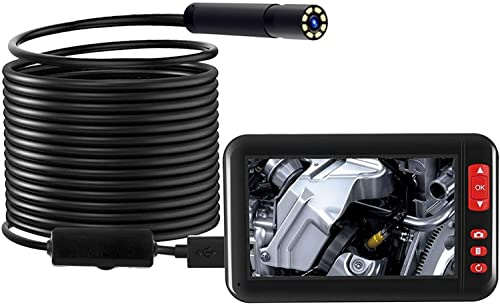 VGVSBG Endoscopio 1080P Telecamera di ispezione Boroscopio Video Industriale Colore da 4,3 Pollici IP67 Sonda Impermeabile da 8,8 mm, Telecamera Snake 8LED Regolabile