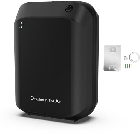 Asixxsix Ambientador Inteligente, difusor de aceites Esenciales sin Agua con Bluetooth de 150 ml, Control por aplicación y tecnología de atomización. Difusor de aromaterapia (Black)