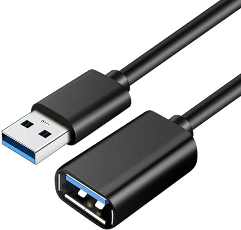 QarulG USB3.0 Verlängerungskabel 5M Stecker auf Buchse Typ A USB 3.0 A Stecker 5Gbps Verlängerung Geflochten Kompatibel mit Flash USB Tastaturen Festplatten Mäusen Drucker Maus Tastatur Kamera