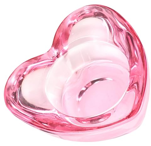 ERINGOGO Bol à Ongles en Verre Rose de Cœur, Simple à Utiliser et Solide, Accessoire Manucure Élégant pour Table de Manucure Professionnelle