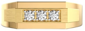 Anello con sigillo ad arco in argento sterling 925 | placcato oro | con moissanite, anello di lusso fatto a mano di forma rotonda per uomo | LKJR_0354