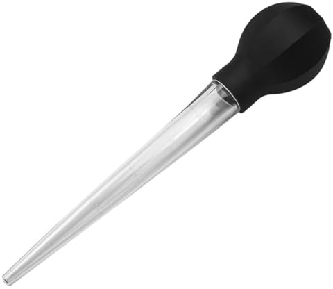 EXAOMBLE Plastic Turkey Baster Meat Injector Pump with Silicone Bulb for Barbecue Cooking and Roasting Food-Grade Kitchen Tool for Injecting Marinades Into Poultry and Meat and Easy to Use