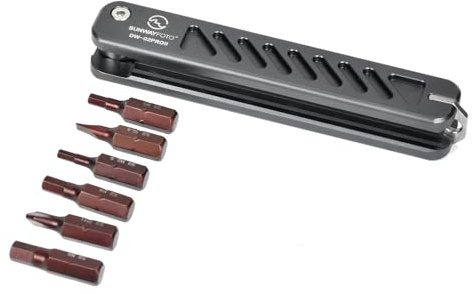 SUNWAYFOTO DW-02PROII Juego de herramientas plegables con llaves Allen de acero inoxidable (2,5/3/4/5 mm), destornillador Phillips y ranurado, llave multiherramienta Foto-EDC