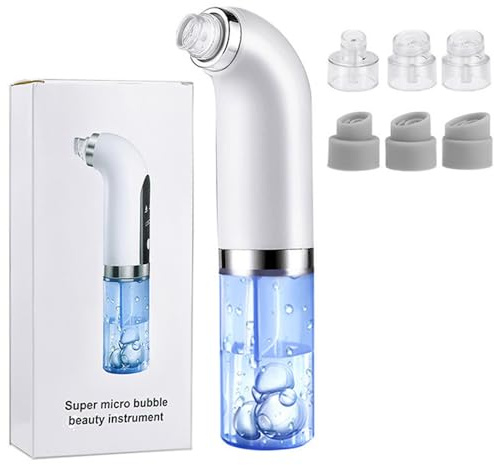 Pore Vacuum Blackhead Remover Kit, 6 Suction Heads & Extractor Tools, 3 Adjustable Suction Levels, Facial Pore Cleansing for Women Men