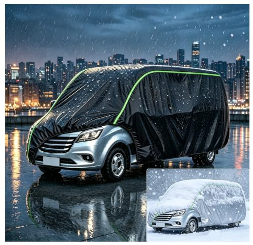 Bache Voiture Exterieur pour Peugeot Boxer (X250) L2H1/L2H2 2006-2014 Housse Voiture Hiver Custom ImperméAble All Weather Anti-UV Sun Snow Dust Nero