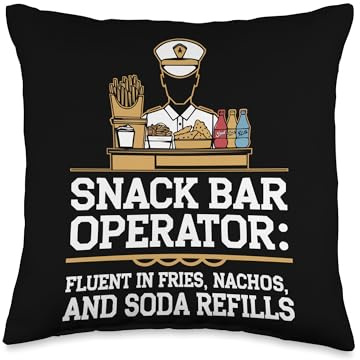 Snack Bar Attendant Job Profession Food Lover Work Throw Pillow
