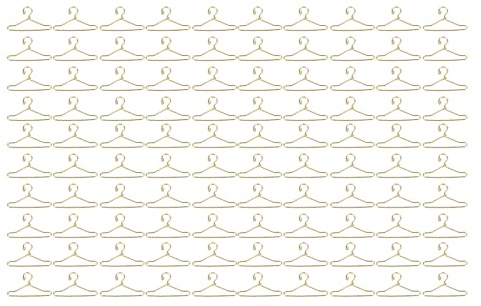 Zerodis Bürobedarf Stilvoller Rostfreier Mini-Kleiderbügel aus Metall Zur Aufbewahrung von Puppenkleidung für 100 Stück Gold (Gold)