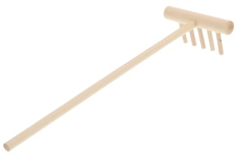 CHILDWEET Mini Rastrello Zen da Giardino in Legno Beige per Decorazione Interna e Meditazione Design Unico e Atmosfera Artistica per Tavolo di Sabbia