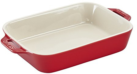 STAUB Ceramics - Piastra rettangolare in ceramica, 7,5 x 6 pollici, ciliegia