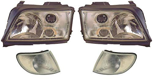 Diederichs Halogen Scheinwerfer Set für A6 4A C4 06.94-10.97 mit Blinker, weiß, für Linkslenker, Rechtsverkehr, Certified Quality