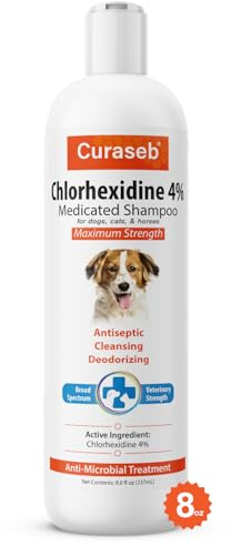 Curaseb Chlorhex 4% Shampoo for Dogs & Cats, Vet Strength Formula, 8oz
