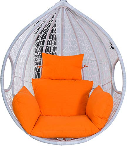 HotYou Hängekorb Hängestuhl Sitzkissen, Polster für Schaukelstuhl Sitzkissen, Hängesessel Polyrattan Sitzkissen, （Stuhl Nicht enthalten）,Orange,Eggshell Chair Cushion