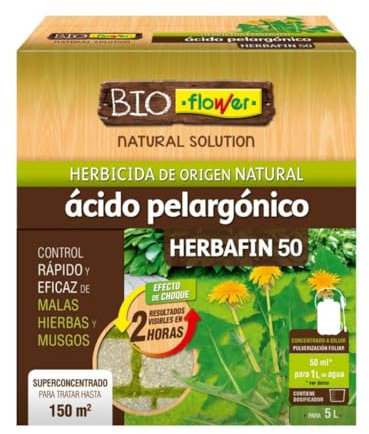 Flower - Bioflower Herbicida Ecológico 250 ml | Herbicida de Origen Natural | Resultados Visibles en 2 Horas | Eficaz Contra Algas, Musgos y Malas Hierbas, Único