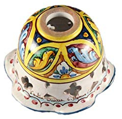 Coppa in ceramica per lampadario applique plafoniera decorata realizzata e firmato a mano art. stella