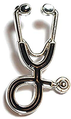 Medinc Spilla a forma di stetoscopio, per dottori medici, dentisti, per studenti di medicina, regalo di laurea, Metallo
