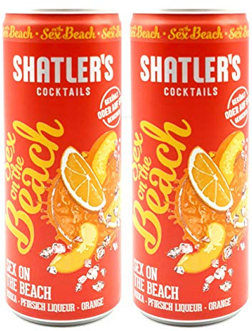 Shatlers Cocktail - 2er Set Shatlers Sex on the Beach 0,25L (10,1% Vol) inklusive Pfand EINWEG - Shatlers Cocktail - Ready to Go- [Enthält Sulfite]