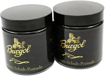 Hebold Schuhmacherei 2 Stück Burgol Premium-Schuh-Pomade Schuhcreme Schwarz 100 ml