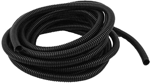 ANMOO 10M Length, 13mm OD Flexible Corrugated Plastic Tube | 10mm ID bendable plastic conduit for cable protection and pond use, works indoors and outdoors in gardens, homes and bedrooms
