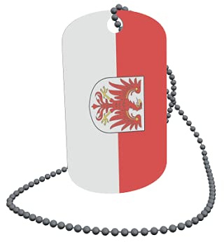 U24 Dog Tag Erkennungsmarke ID Tag an Kette Flagge Brandenburg Alu 30 x 50 mm