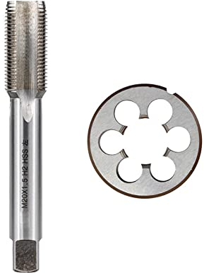 2 Stück Linksgewindebohrer und Matrizensatz HSS-Maschinenstecker Gewindeschneider Metrisches Gewinde Gewindebohrer M3/M6/M8/M10/M12/M14/M16/M18/M20-2er Set M10x1,25