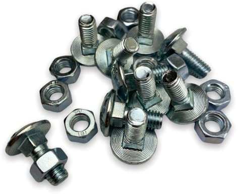 M8 Cup Square Carriage Bolt & Nut - Bright Zinc Plated Steel (M8 x 20 - Pack of 10)