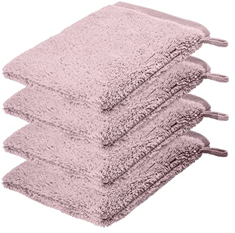 HOMESTORY Premium Handtuch-Set 4-teilig, 100% Baumwolle, Frottee, 550g/m², weich, saugstark und schnelltrocknend, Oeko-Tex 100, Rosa, 4X Waschlappen