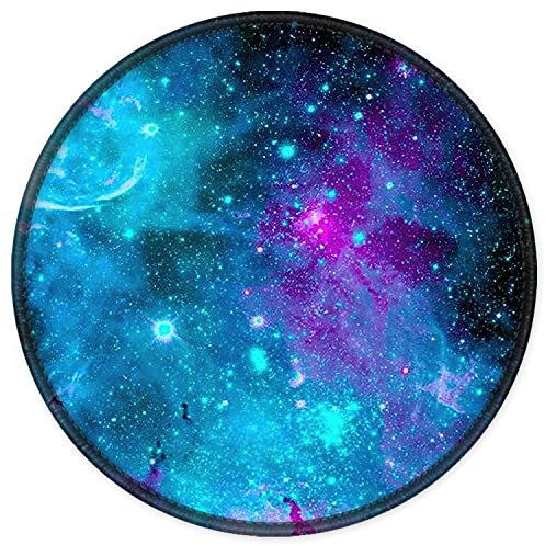 ITNRSIIET Mouse Pad with Stitched Edge, Premium-Textured Mouse Mat Waterproof Non-Slip Rubber Base Round Mousepad for Office Gaming Laptop, Cute Design Desk Accessories, Nebula Galaxy