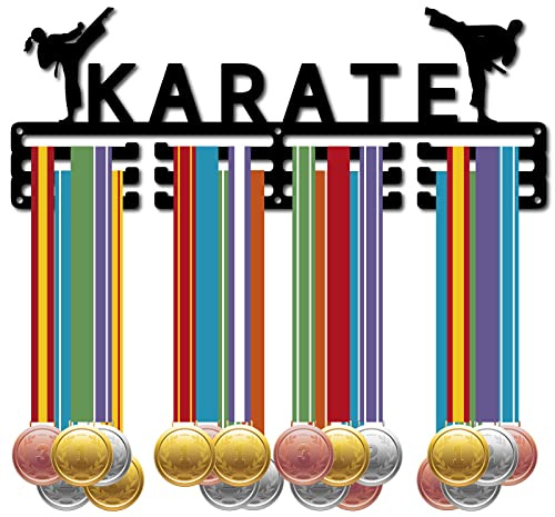 CREATCABIN Karate-Medaillen-Aufhänger Medaillenhalter Sport-Rack Metall-Lanyard-Halter Stabil An Der Wand Befestigt Schwimmer Läufer Athleten Spieler Turngeschenk Über 60 Medaille 40x15cm