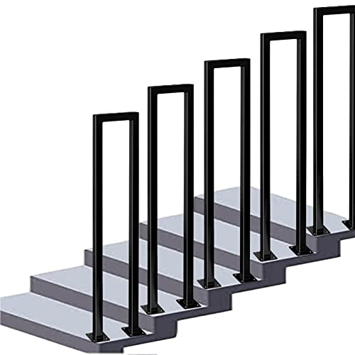 Transitional Handrail for Exterior Step, Fit 1 Step Outdoor Stair Railing, Outside Steps Hand Rails Terrace Decking Balustrade - Matte Black Wrought Iron (Size : 35cm(1.1ft))