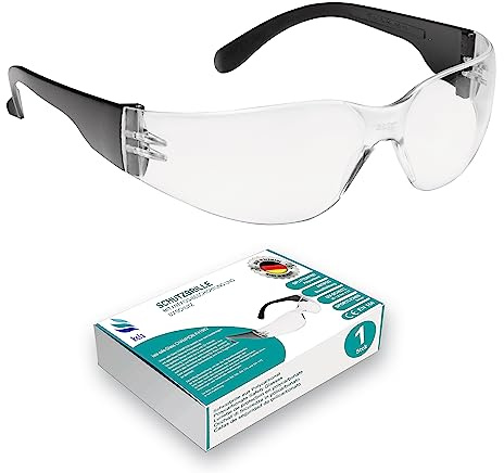 kela 1er Pack Schutzbrille CHAMPION I 100% Made in Germany | transparent splitterfrei kratzfeste Arbeitsschutzbrille mit Anti Fog und UV-Beschichtung I Sportbrille