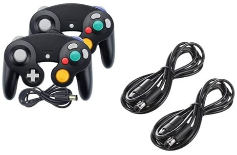 DARLINGTON & Sohns 2 contrôleur Noir + câble d'extension pour contrôleur Nintendo Game Cube Noir Extension GC câble Nintendo Wii
