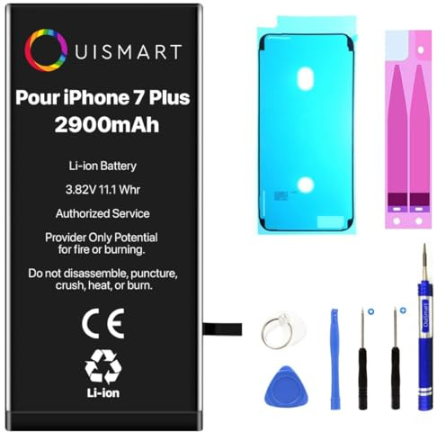 OUISMART® KIT Batterie pour IPHONE 7 Plus (Joint Blanc)