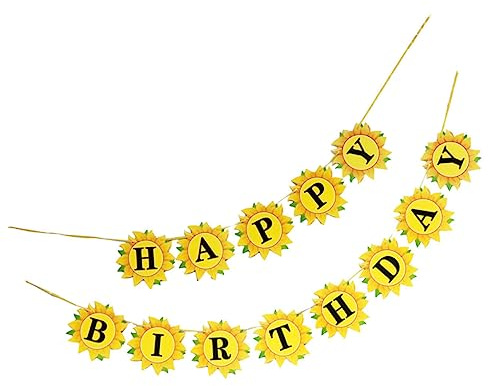 STOBAZA Happy Birthday Girlande Sonnenblumen-banner Für Geburtstagsfeiern Einfache Für Kinderzimmer Und Veranstaltungen Dekoration Für Unvergessliche Feiern