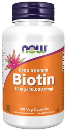 Now Foods, Extra Strength Biotin, 10000mcg, Vitamin B7, Hochdosiert, 120 vegane Kapseln, Laborgeprüft, Glutenfrei, Sojafrei, Vegetarisch, ohne Gentechnik