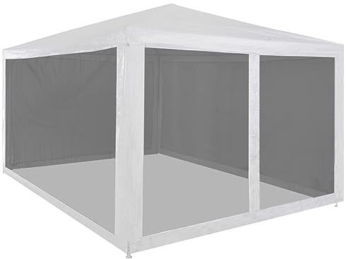 Partyzelt mit 4 Mesh-Seitenwänden, Chaduof Party Deko, Festzelt, Pavillon, Garden Decoration, Canopy Tent, Lagerzelt, Gartenpavillon, 4 x 3 m