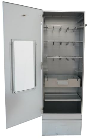 Eurocatch Forno affumicatore con disco - Pesce e carne - Legno/Gas/Elettrico - Durevole - Con finestra - Termometro - Gancio per affumicatura Griglia per pesci